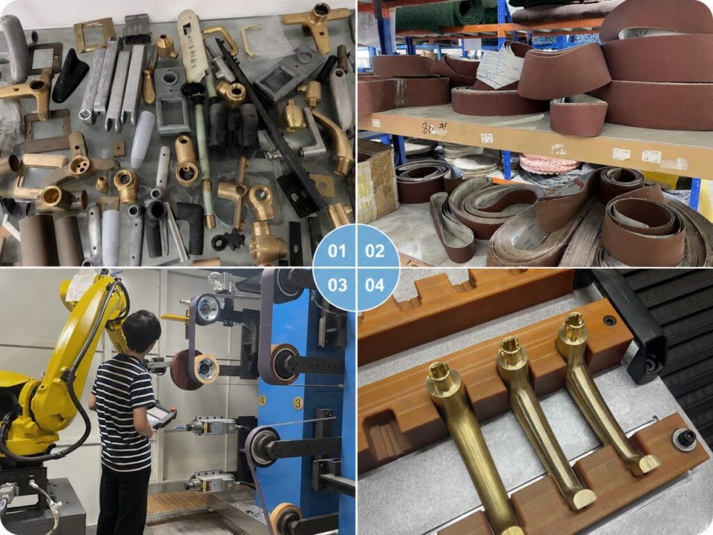 Incoming parts, abrasive belts, robot programming and finished-part quality