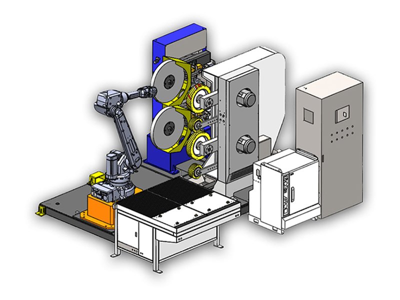 3D render 20-60KG Robotic grinding machine double belts sander two layers polishing machine