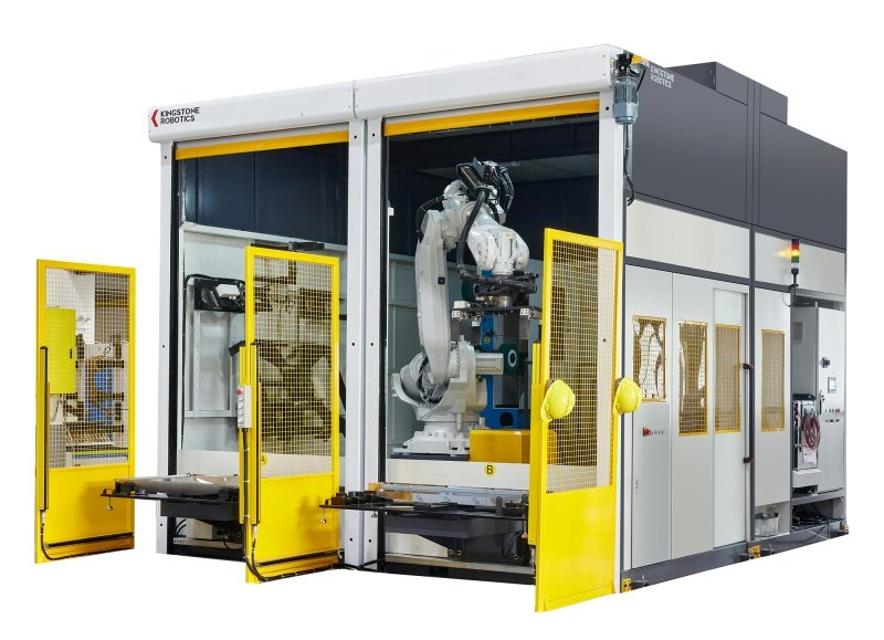 robotic grinding and polishing system with safety enclosure