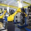 Robotic polishing cell used to evaluate cycle time and production capacity