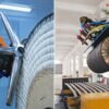Robot-held part and robot-held tool configurations for robotic polishing
